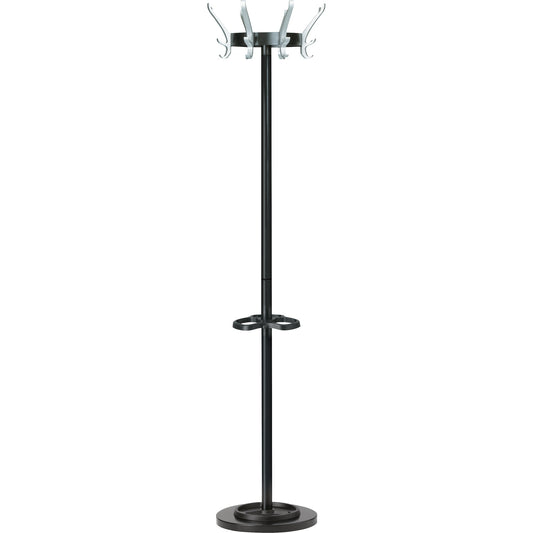 UNILUX Garderobenständer Cypres 34 x 170 cm (Ø x H) Gestell/Schirmständer: Stahl, epoxidharzbeschichtet, Schirmständer/Abtropfschale: Polypropylen schwarz