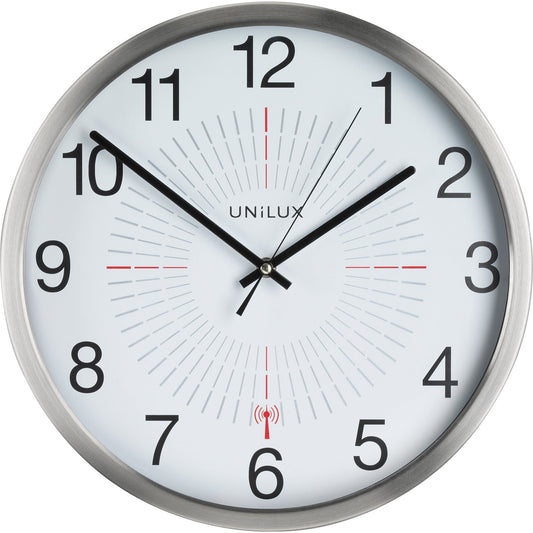UNILUX Funkuhr Outdoor 35,5cm Innenbereich, Außenbereich Aluminium