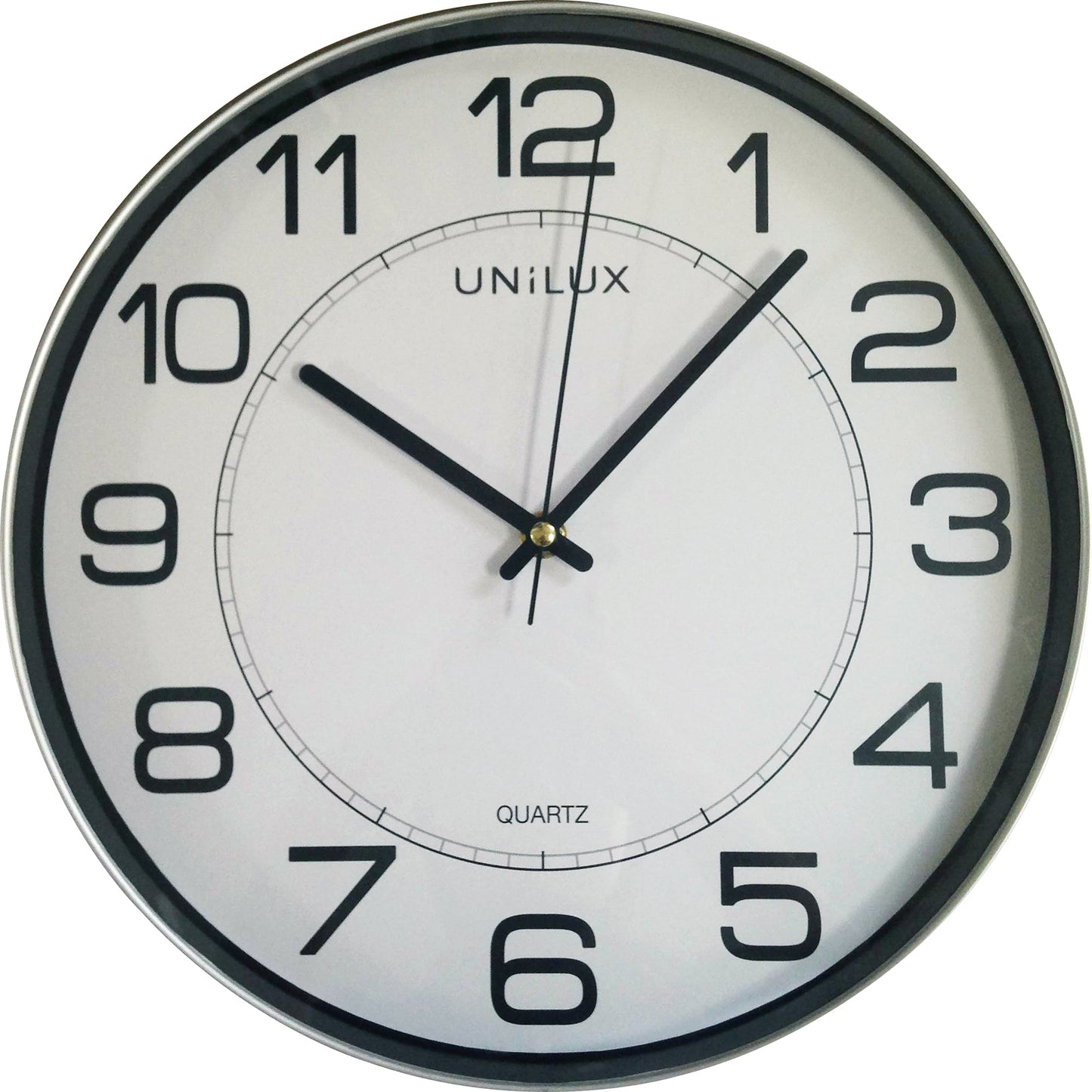 UNILUX Wanduhr Magnet 30,5cm Kunststoff metallgrau/schwarz