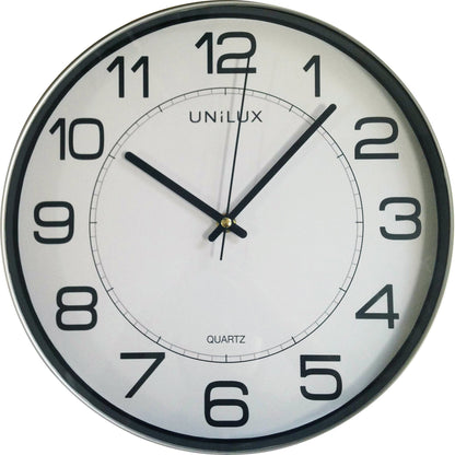 UNILUX Wanduhr Magnet 30,5cm Kunststoff metallgrau/schwarz