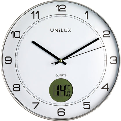 UNILUX Wanduhr Tempus 30,5cm Kunststoff metallgrau