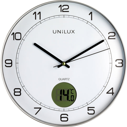 UNILUX Wanduhr Tempus 30,5cm Kunststoff metallgrau