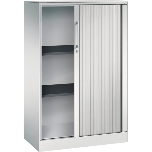 C+P Rollladenschrank Asisto 800 x 1.310 x 435 mm (B x H x T) 2 Fachböden lichtgrau lichtgrau