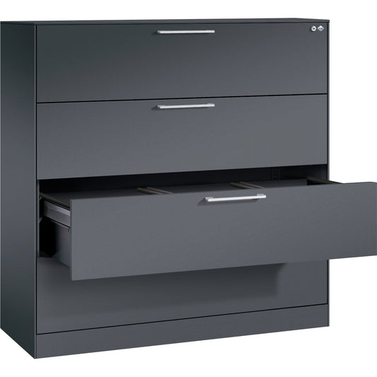 C+P Hängeregistraturschrank Asisto 1.200 x 1.298 x 435 mm (B x H x T) Stahl, lackiert schwarzgrau