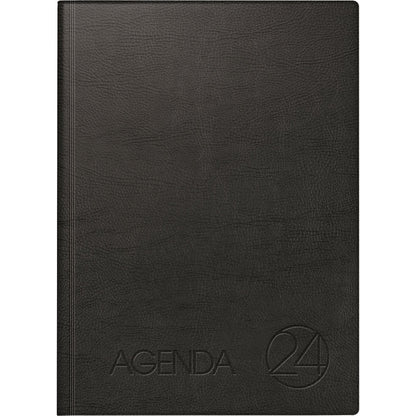 BRUNNEN Buchkalender Agenda 24 undatiert DIN A4 1 Tag/1 Seite Schaumfolie, Hartfolie schwarz