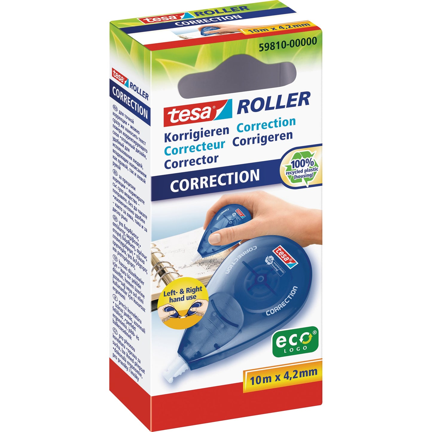 tesa® Korrekturroller Left&Right 4,2 mm x 10 m (B x L) seitliche Anwendung