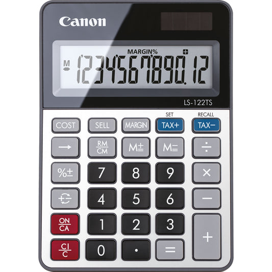 Canon Tischrechner LS-122TS 106 x 24 x 149 mm (B x H x T) Batterie, Solar-Energie grau/metall