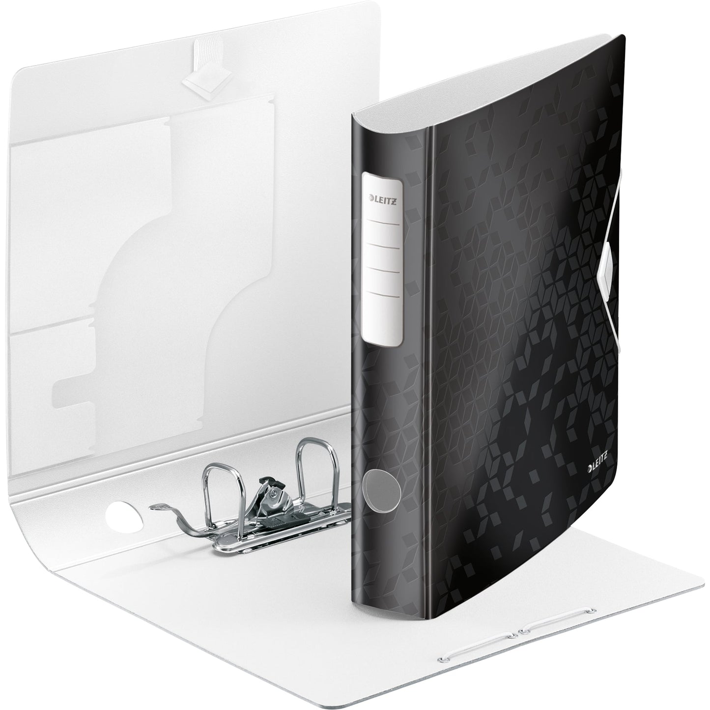 Leitz Ordner Active WOW 65mm DIN A4 Rückenschild: geklebt ohne Schlitze Werkstoff: Polyfoam schwarz