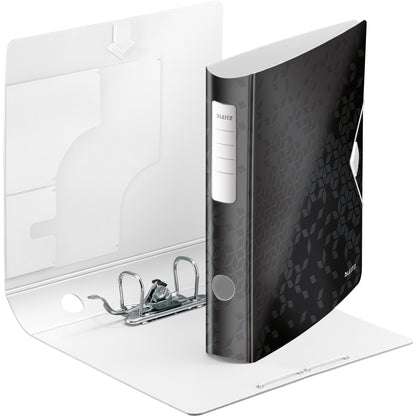 Leitz Ordner Active WOW 65mm DIN A4 Rückenschild: geklebt ohne Schlitze Werkstoff: Polyfoam schwarz