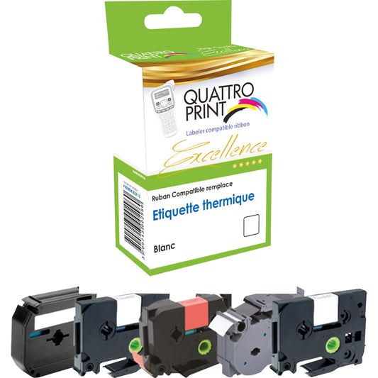 Quattro-Print Schriftbandkassette DYMO S0720550 12 mm x 7 m (B x L) weiß rot