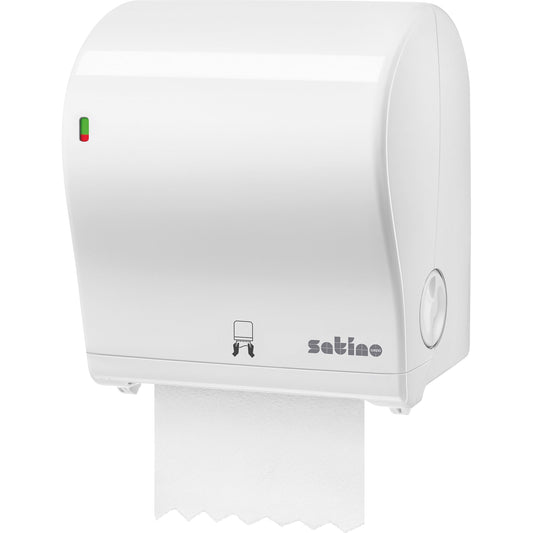 Satino by WEPA Handtuchspender AutoCut Midi Satino Papierhandtücher prestige 317950, 317830, 317820, comfort 317940 31,5 x 32,5 x 21,7 cm (B x H x T) Kunststoff weiß