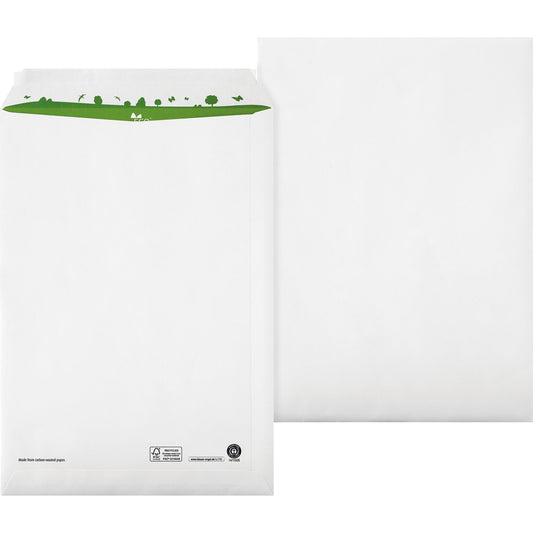 beECO® Versandtasche DIN C4 229 x 324 mm (B x H) mit Haftklebung ohne Fenster 100g/m² ohne Fadenverstärkung weiß 250 St./Pack.