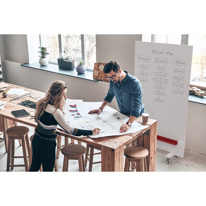 magnetoplan® Whiteboard Infinity Wall mobil Maße der Oberfläche: 98 x 153 cm (B x H) Tafel magnethaftend beidseitig beschreibbar Keramik emailliert weiß