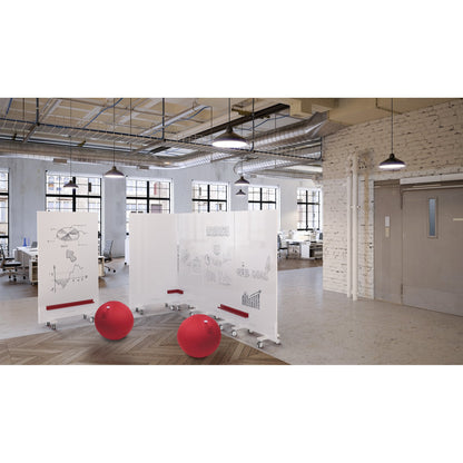 magnetoplan® Whiteboard Infinity Wall mobil Maße der Oberfläche: 98 x 153 cm (B x H) Tafel magnethaftend beidseitig beschreibbar Keramik emailliert weiß