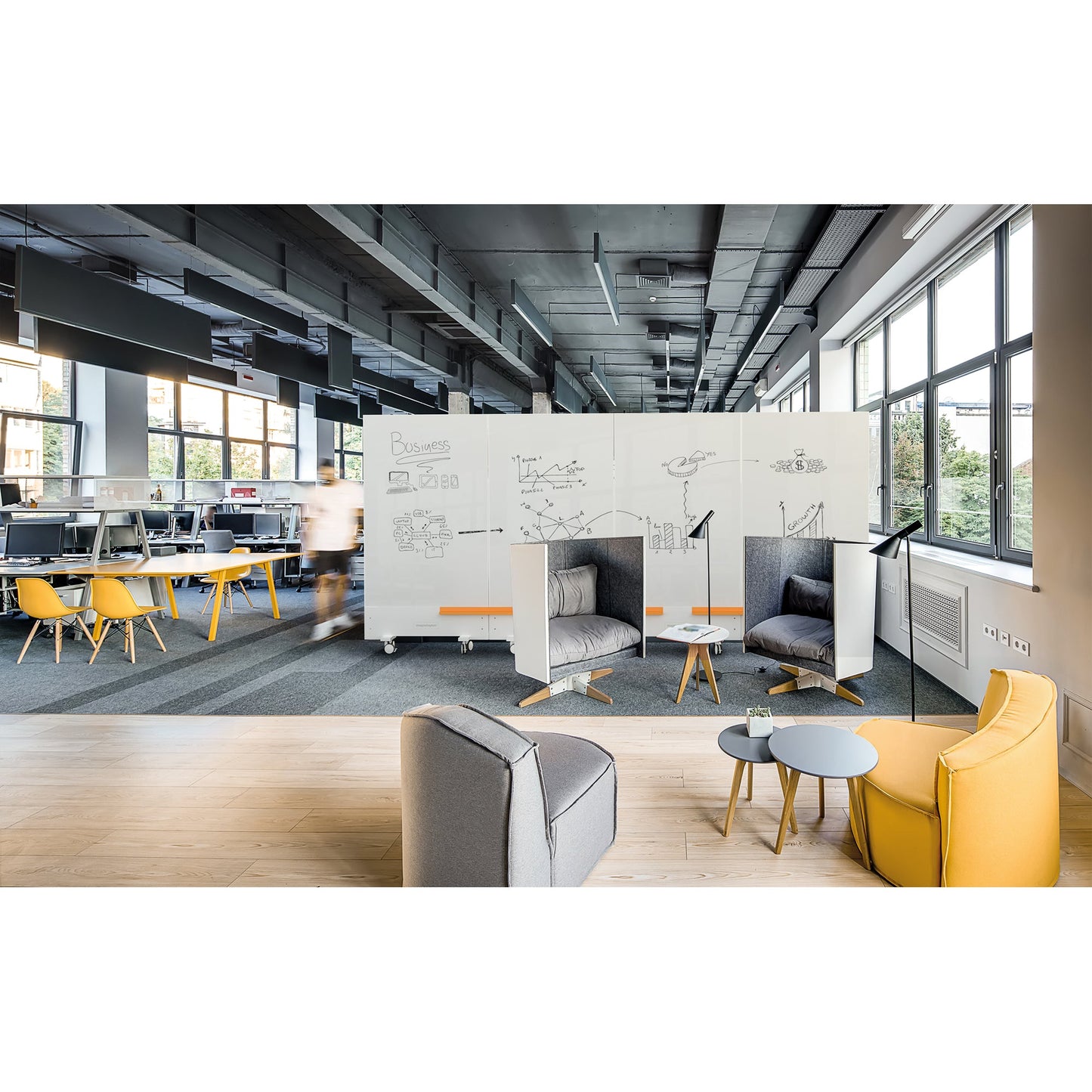 magnetoplan® Whiteboard Infinity Wall mobil Maße der Oberfläche: 98 x 153 cm (B x H) Tafel magnethaftend beidseitig beschreibbar Keramik emailliert weiß
