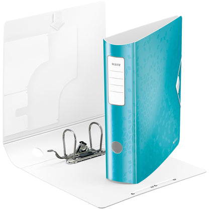 Leitz Ordner Active WOW 82mm DIN A4 Rückenschild: geklebt ohne Schlitze Werkstoff: Polyfoam eisblau
