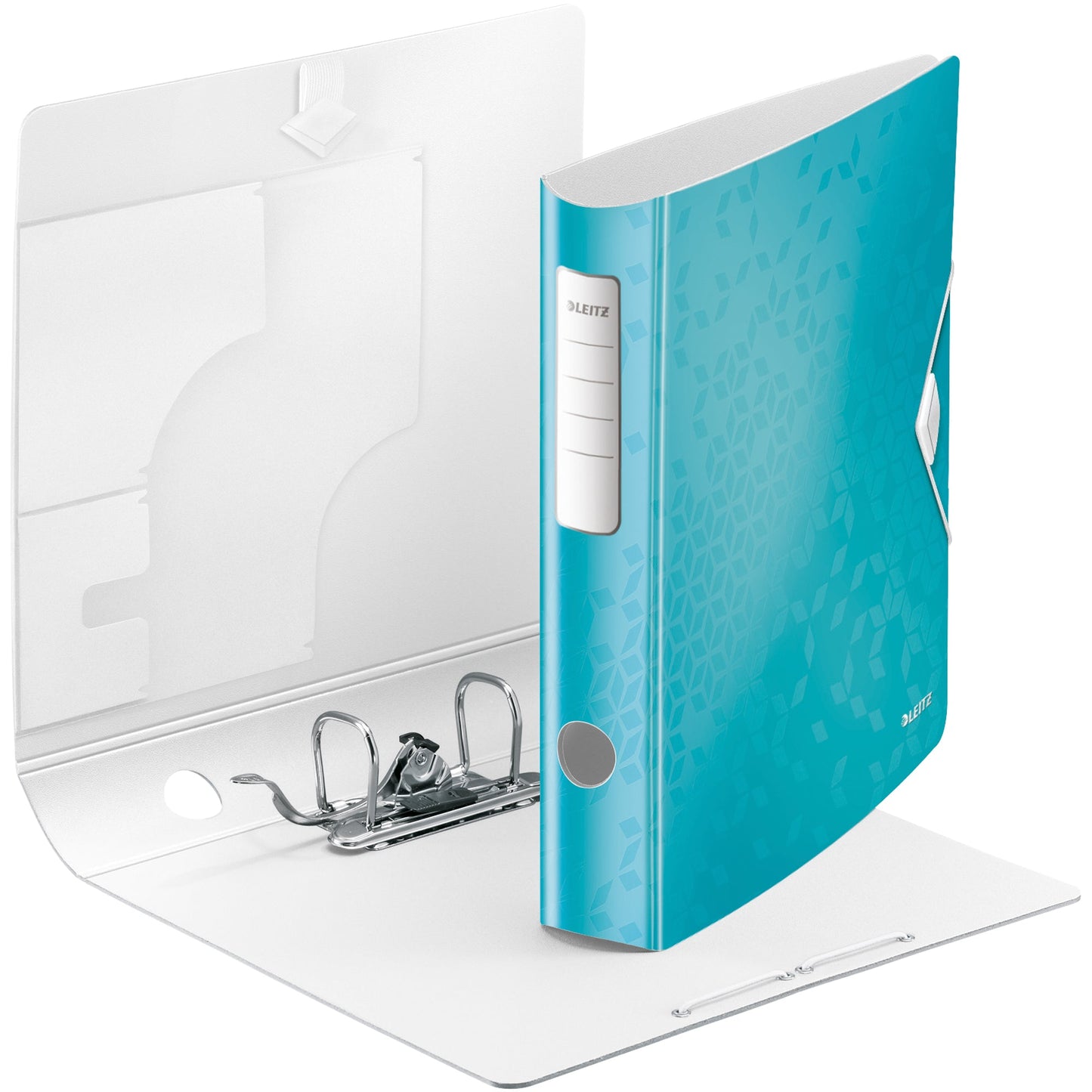 Leitz Ordner Active WOW 65mm DIN A4 Rückenschild: geklebt ohne Schlitze Werkstoff: Polyfoam eisblau
