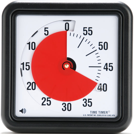 Time Timer Stoppuhr 18 x 18 cm (B x H) mit Signalton Batterie schwarz