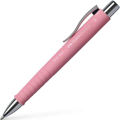 Faber-Castell Kugelschreiber Poly Ball 0,6mm XB blau Mine auswechselbar dokumentenecht Schaftfarbe: rose