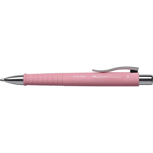 Faber-Castell Kugelschreiber Poly Ball 0,6mm XB blau Mine auswechselbar dokumentenecht Schaftfarbe: rose