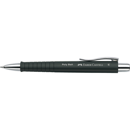 Faber-Castell Kugelschreiber Poly Ball 0,5mm M blau Mine auswechselbar dokumentenecht Schaftfarbe: schwarz