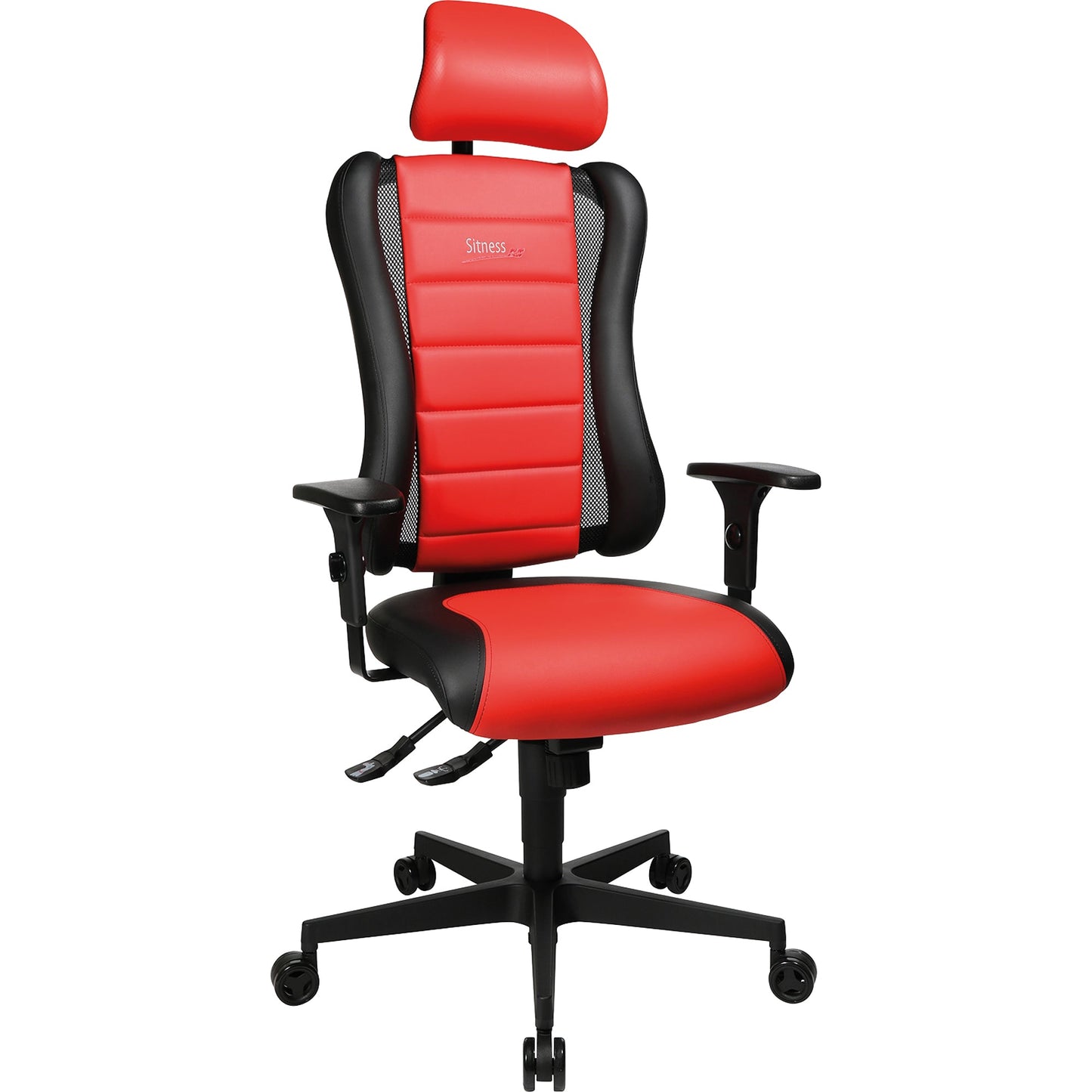 TOPSTAR Gaming-Stuhl SITNESS® RS 110kg Muldensitz 50cm 48cm Synchronmechanik schwarz/rot