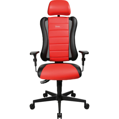 TOPSTAR Gaming-Stuhl SITNESS® RS 110kg Muldensitz 50cm 48cm Synchronmechanik schwarz/rot