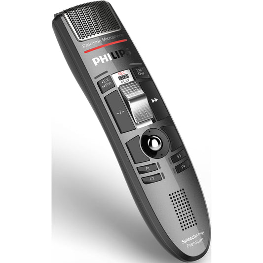 Philips Diktiermikrofon SpeechMike Premium LFH 3510 45 x 175 x 32 mm (B x H x T) USB 2.0 Aufnahme: 200-12.000, Wiedergabe: 300-7.500 Hz inkl. USB-Kabel, Mikrofonhalter, Kurzanleitung Kunststoff