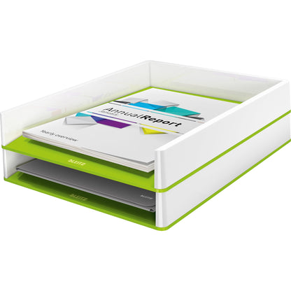 Leitz Briefablage WOW Duo Colour DIN A4, DIN C4, Folio, Letter Polystyrol Farbe: grün/weiß