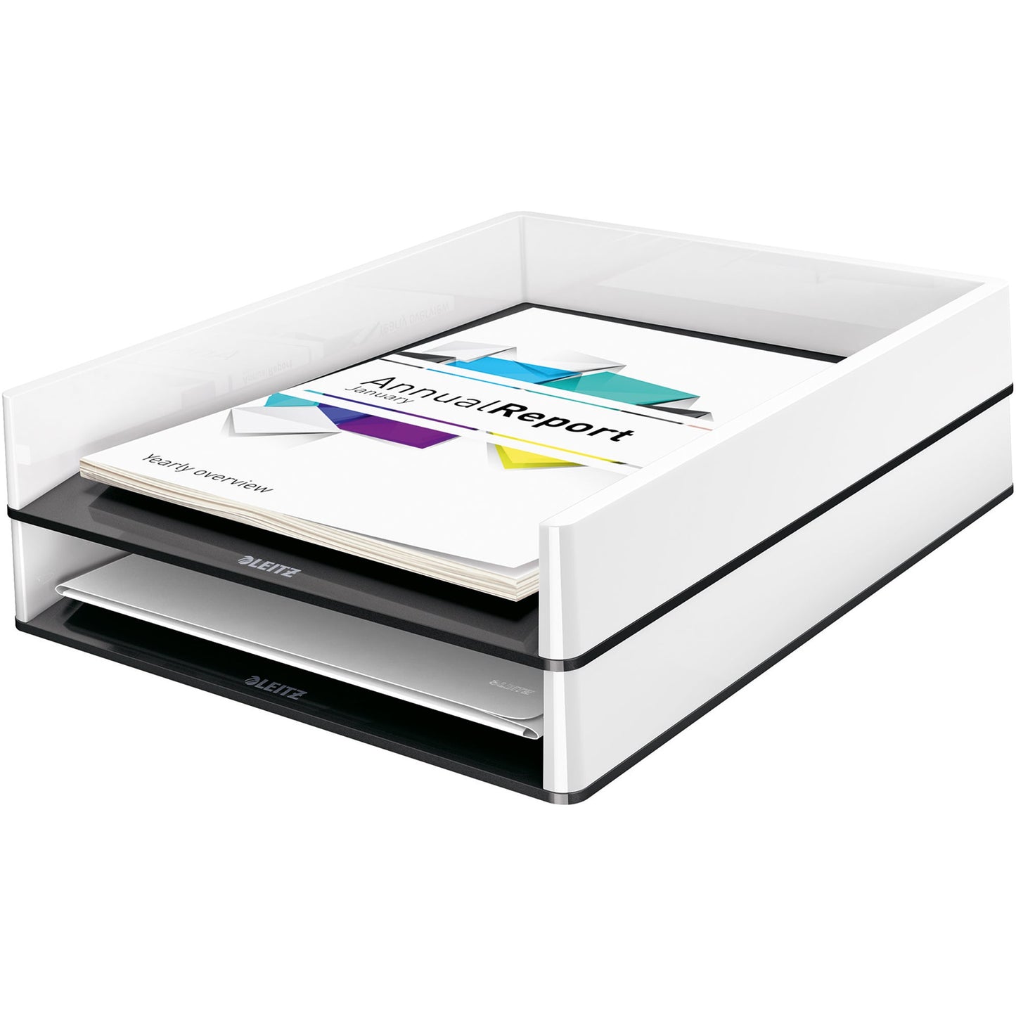 Leitz Briefablage WOW Duo Colour DIN A4, DIN C4, Folio, Letter Polystyrol Farbe: schwarz/weiß