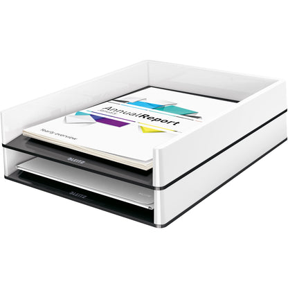 Leitz Briefablage WOW Duo Colour DIN A4, DIN C4, Folio, Letter Polystyrol Farbe: schwarz/weiß