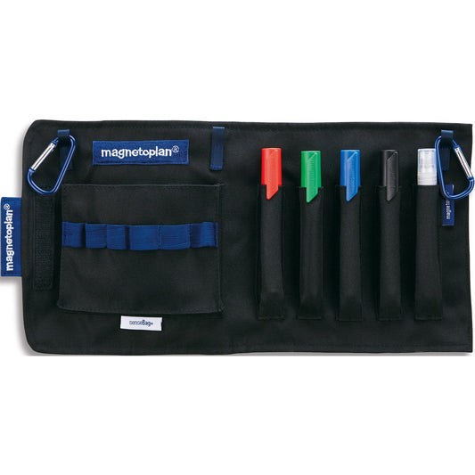 magnetoplan® Moderationstasche Action Wallet ausgeklappt: 40 x 19,5 cm (B x H), zusammengerollt: 8 x 19,7 cm (Ø x L) 8 Teile Polyester schwarz
