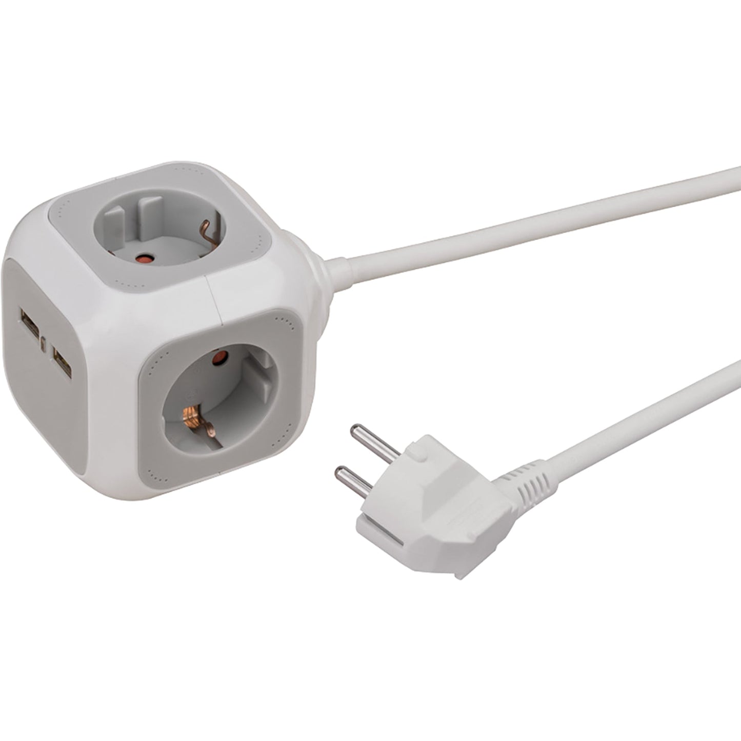 brennenstuhl® Steckdosenwürfel ALEA-Power 4 Steckdosen 1,4m inkl. Standfuß-Adapter grau/weiß
