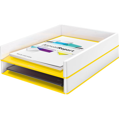 Leitz Briefablage WOW Duo Colour DIN A4, DIN C4, Folio, Letter Polystyrol Farbe: gelb/weiß