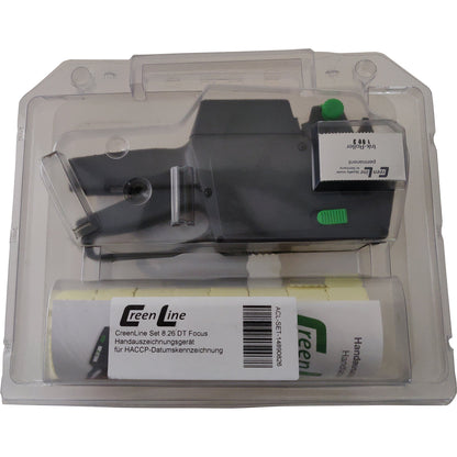 CreenLine Preisauszeichnungsgerät 8.26 DT Focus 1 Druckzeile 8 Zeichen/Zeile Handauszeichnungsgerät CL 8.26 DT Focus, 9 Rl. Etiketten (weiß) 26 x 12 mm (permanent haftend), 1 Ersatz-Farbrolle