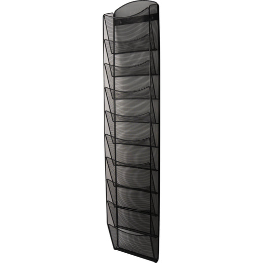 helit Prospekthalter Mesh the news network 26 x 129 x 10,4 cm (B x H x T) DIN A4 Stahl schwarz 10 Fächer