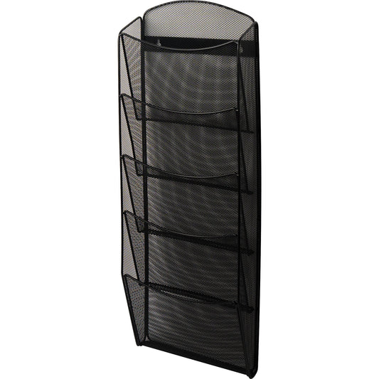 helit Prospekthalter Mesh the news network 26 x 71,8 x 10,4 cm (B x H x T) DIN A4 Stahl schwarz 5 Fächer