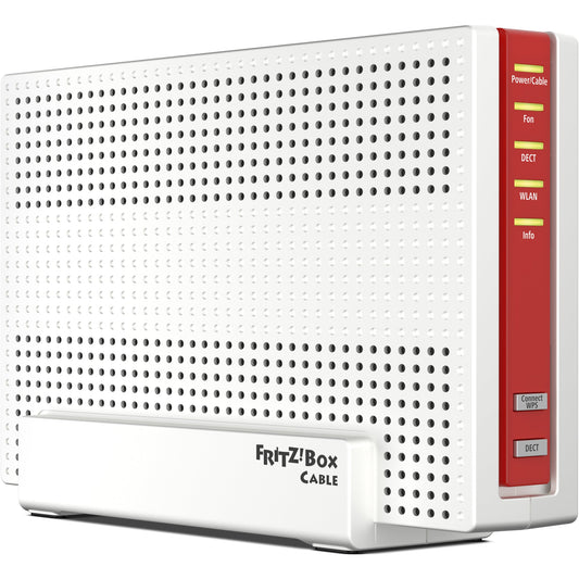 FRITZ! Router FRITZ!Box 6591 Cable 8,5 x 20,9 x 27,3 cm (B x H x T) 4 x Gigabit-LAN, 4 x 4 WLAN AC+N, 2 x USB 3.0. DECT-Basis, ISDN-S-Bus, 2 x analog (a/b-Ports), Kabelanschluss 800/1.733 Mbits/s