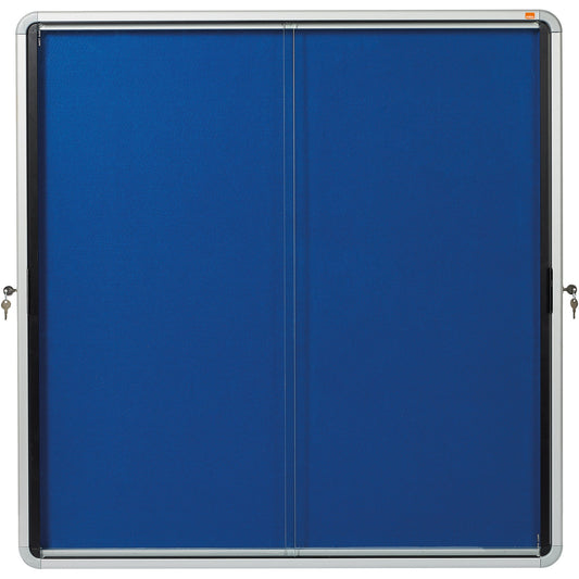 Nobo® Schaukasten Premium Plus Innenbereich 92,2 x 96,7 x 6,3 cm (B x H x T) 12 x DIN A4 mit Schloss Aluminium silber