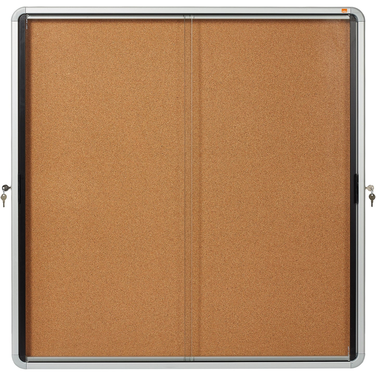 Nobo® Schaukasten Premium Plus Innenbereich 92,2 x 96,7 x 6,3 cm (B x H x T) 12 x DIN A4 mit Schloss Aluminium silber