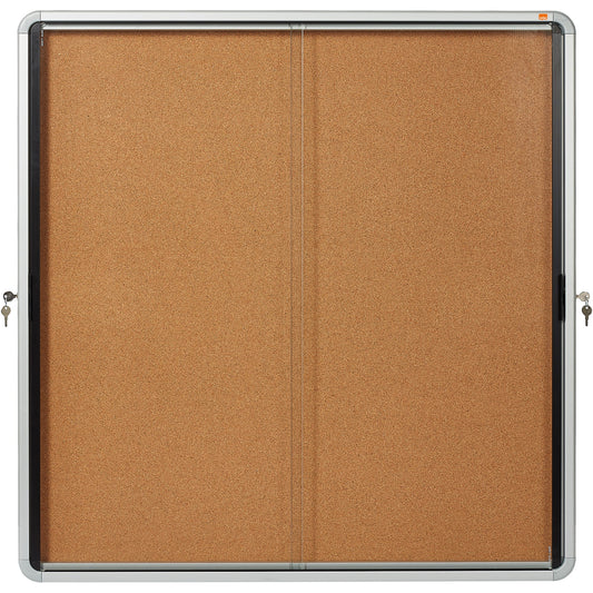 Nobo® Schaukasten Premium Plus Innenbereich 92,2 x 96,7 x 6,3 cm (B x H x T) 12 x DIN A4 mit Schloss Aluminium silber