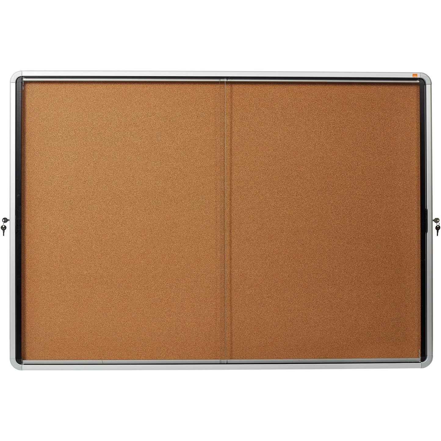 Nobo® Schaukasten Premium Plus Innenbereich 135,2 x 96,7 x 6,3 cm (B x H x T) 18 x DIN A4 mit Schloss Aluminium silber