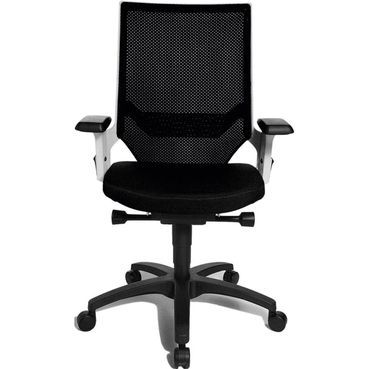 TOPSTAR Bürodrehstuhl Autosyncron-1 42-55cm Synchronmechanik Rolle hart gebremst (für Teppichboden) optionales Zubehör: Rolle weich gebremst (für Hartboden) 6990-3 Polyamid schwarz/weiß