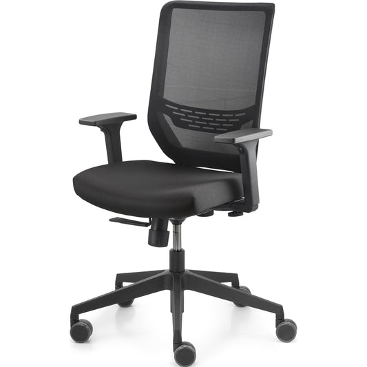 Trend Office Bürodrehstuhl to-sync work mesh Task 42-53cm Synchronmechanik Rolle weich gebremst (für Hartboden) Polyamid schwarz
