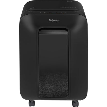 Fellowes® Aktenvernichter Powershred® LX 201 P-5 Papier, Heftklammern, Büroklammern, Kreditkarten Partikelschnitt 12 Bl. schwarz