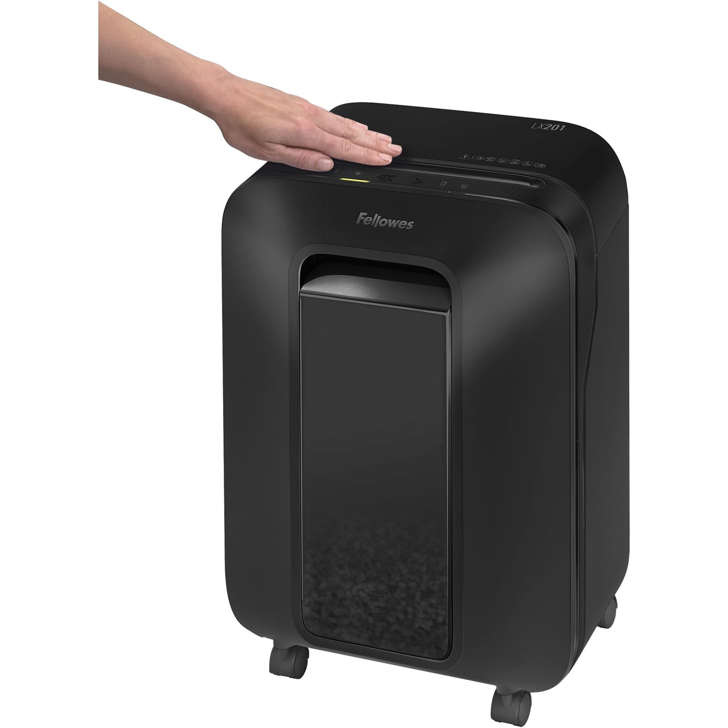 Fellowes® Aktenvernichter Powershred® LX 201 P-5 Papier, Heftklammern, Büroklammern, Kreditkarten Partikelschnitt 12 Bl. schwarz