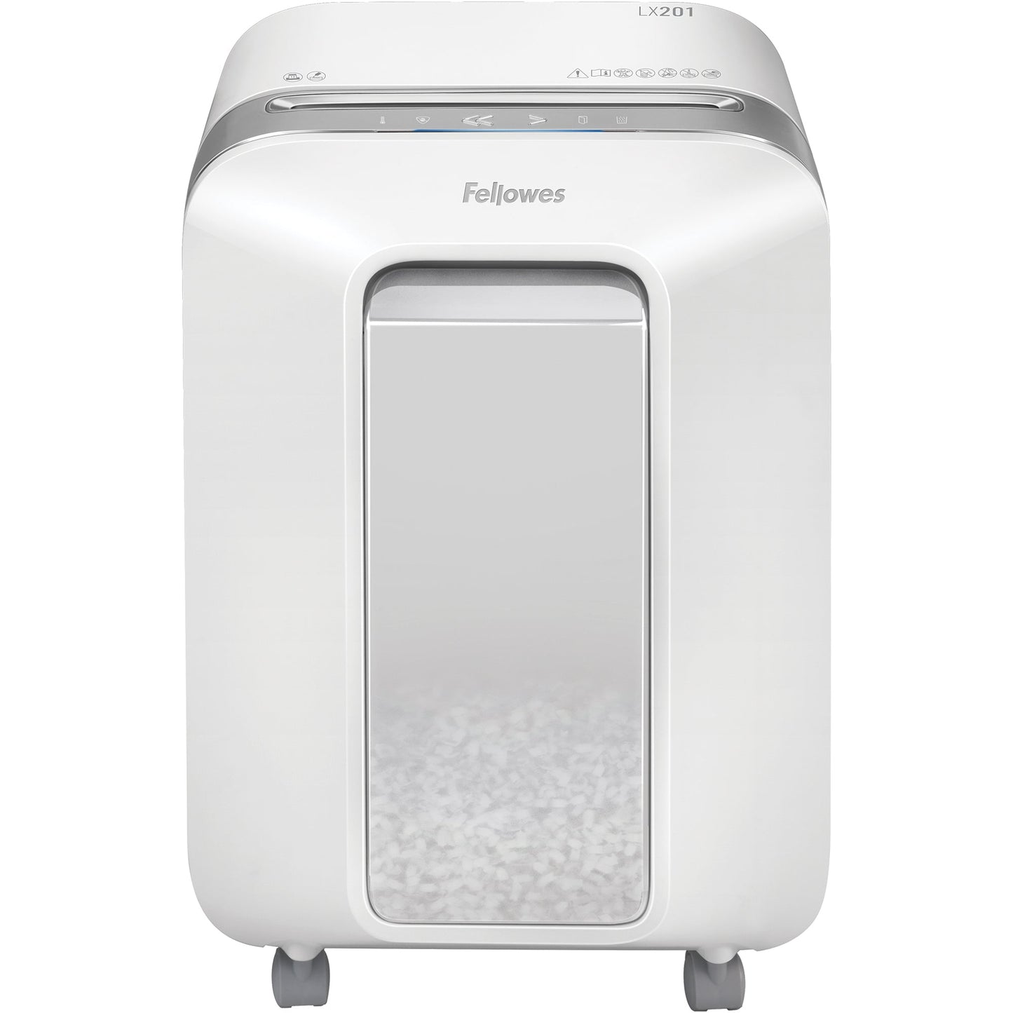 Fellowes® Aktenvernichter Powershred® LX 201 P-5 Papier, Heftklammern, Büroklammern, Kreditkarten Partikelschnitt 12 Bl. weiß