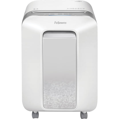 Fellowes® Aktenvernichter Powershred® LX 201 P-5 Papier, Heftklammern, Büroklammern, Kreditkarten Partikelschnitt 12 Bl. weiß