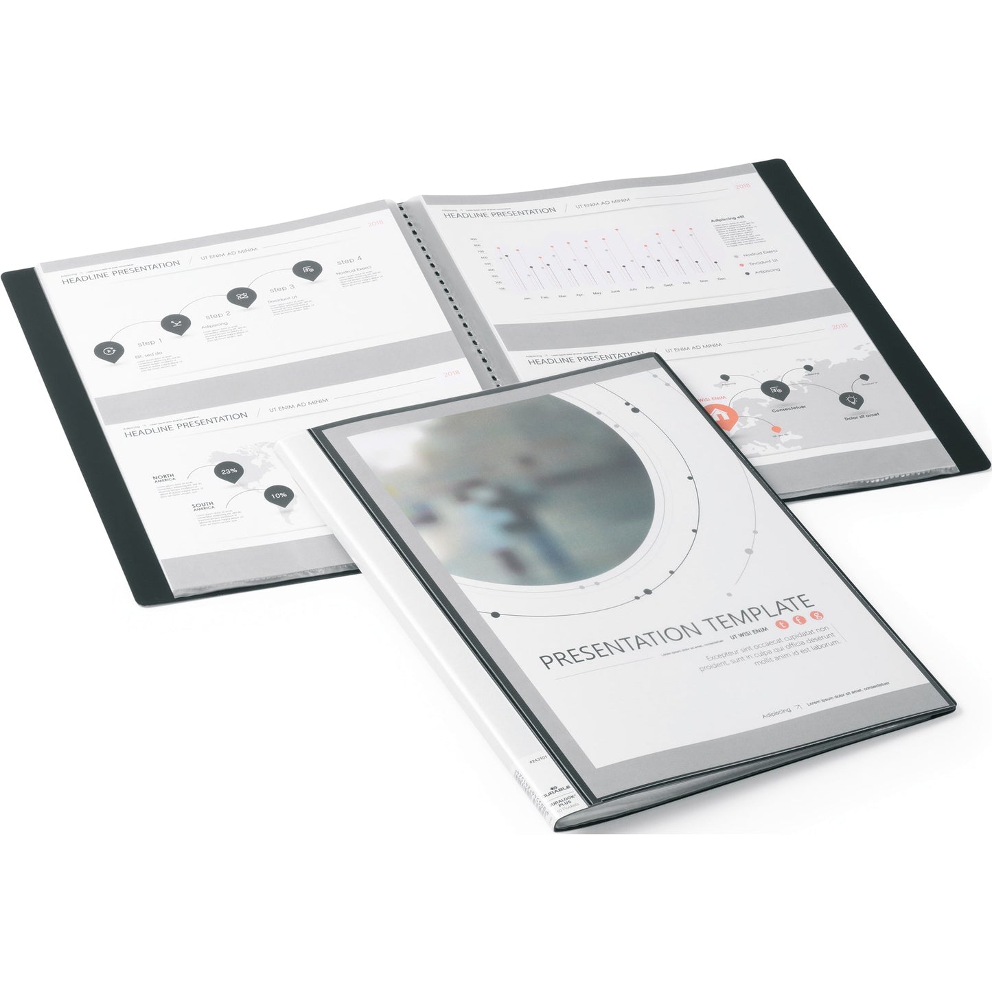 DURABLE Sichtbuch DURALOOK® PLUS DIN A4 Polypropylen schwarz 10 Hüllen