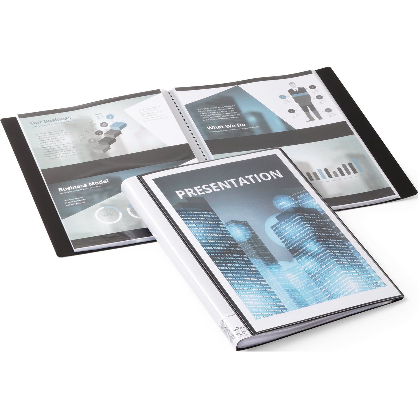 DURABLE Sichtbuch DURALOOK® PLUS DIN A4 Polypropylen schwarz 20 Hüllen